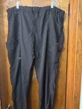 NrG Brand Black Womens Pair of Utility Cargo Scrub Pants Drawstring Waist XL